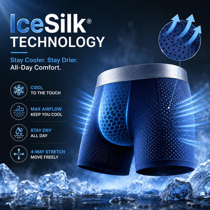 🔥 BEST DEAL 80% OFF TODAY🔥 2026 HOT SALE  AirFlexTM Premium Leakproof IceSilk Mesh Men's Boxer-180 Days free return