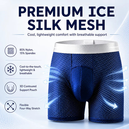 🔥 BEST DEAL 80% OFF TODAY🔥 2026 HOT SALE  AirFlexTM Premium Leakproof IceSilk Mesh Men's Boxer-180 Days free return