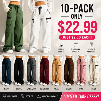 ⚡FINAL SALE 🔥Women’s lightweight loose cargo pants with multiple pockets
