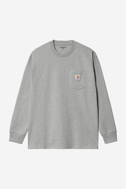 Long Sleeve Pocket T-Shirt | Grey Heather