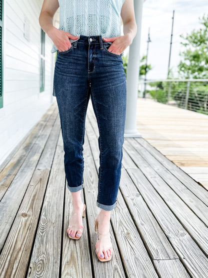 Tummy Control Cuffed Slim Fit Jeans (🔥 Buy 1, Get 1 FREE – Limited Time!)