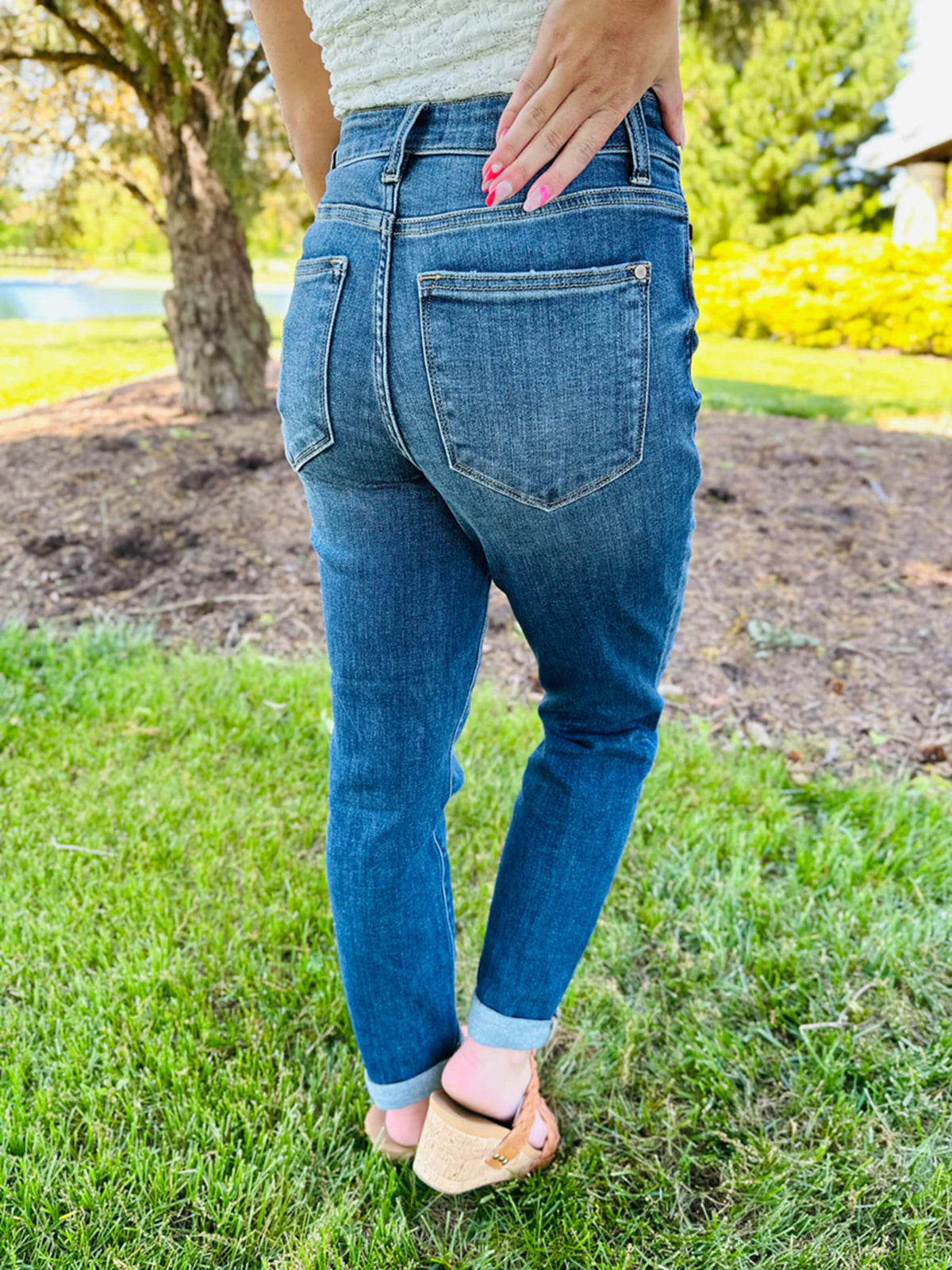 Tummy Control Cuffed Slim Fit Jeans (🔥 Buy 1, Get 1 FREE – Limited Time!)
