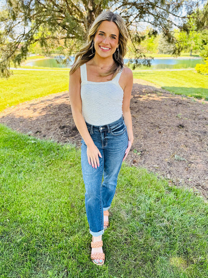 Tummy Control Cuffed Slim Fit Jeans (🔥 Buy 1, Get 1 FREE – Limited Time!)