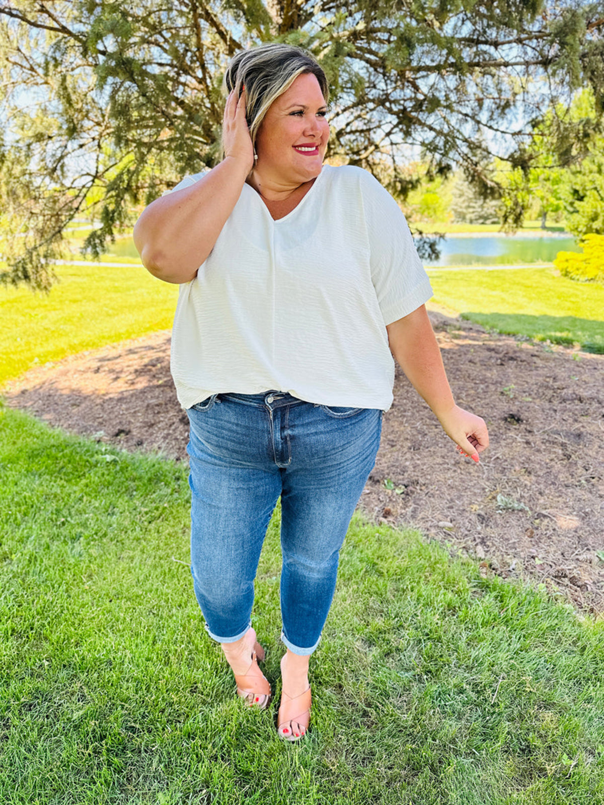 Tummy Control Cuffed Slim Fit Jeans (🔥 Buy 1, Get 1 FREE – Limited Time!)