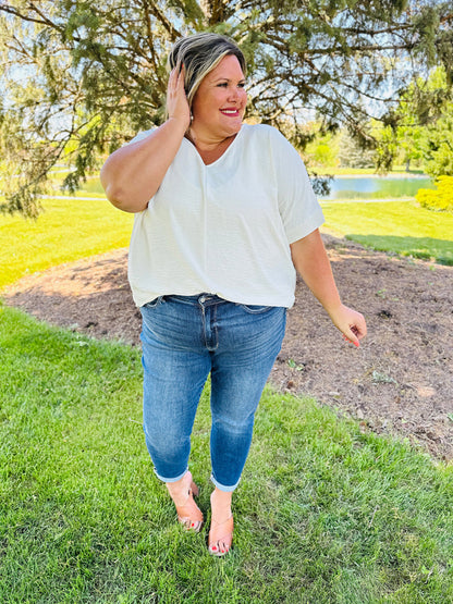 Tummy Control Cuffed Slim Fit Jeans (🔥 Buy 1, Get 1 FREE – Limited Time!)