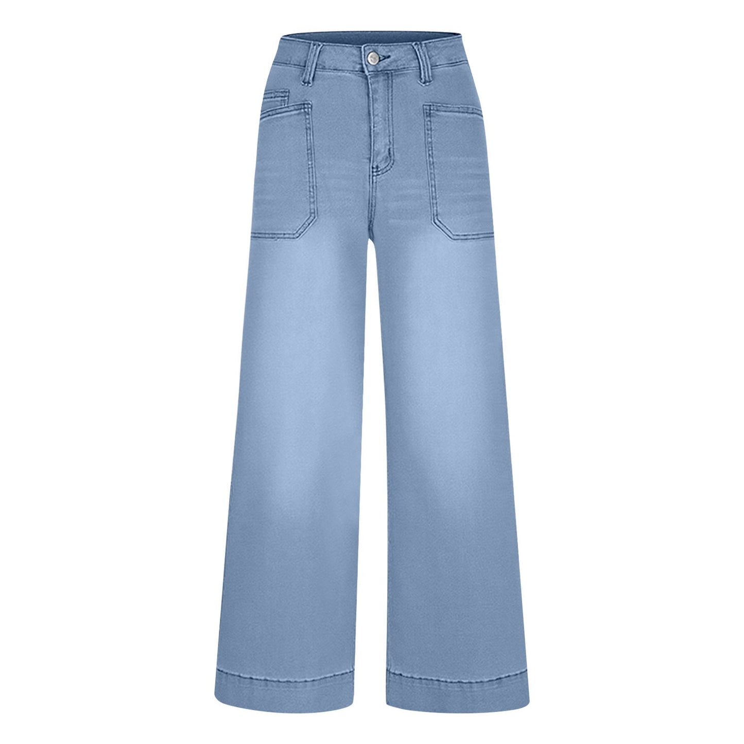Miqool Women's Wide Leg Jeans Casual Loose Fit High Waisted Stretchy Baggy Denim Pants with Pockets