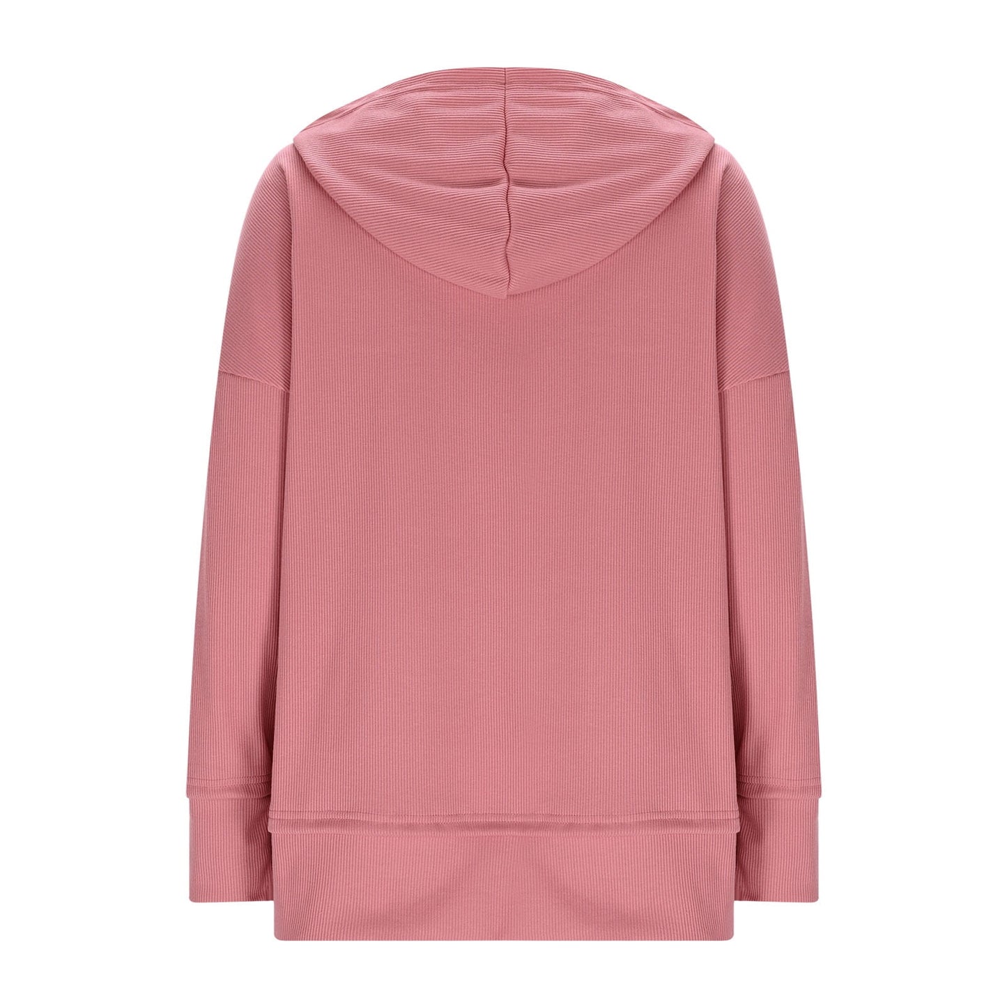 Womens Long Sleeve Tops Casual Ribbed Knit Half Button Hooded Pullover Sweatshirt Versatile Casual Wear