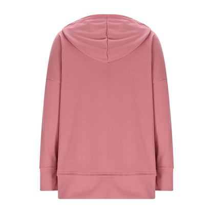 Womens Long Sleeve Tops Casual Ribbed Knit Half Button Hooded Pullover Sweatshirt Versatile Casual Wear