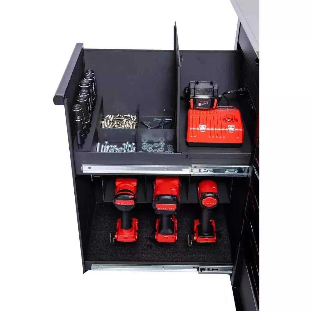 Husky 63 in. W x 23 in. D Heavy Duty 11-Drawer Mobile Workbench Cabinet with Flip-Top Stainless Steel Top in Matte Black