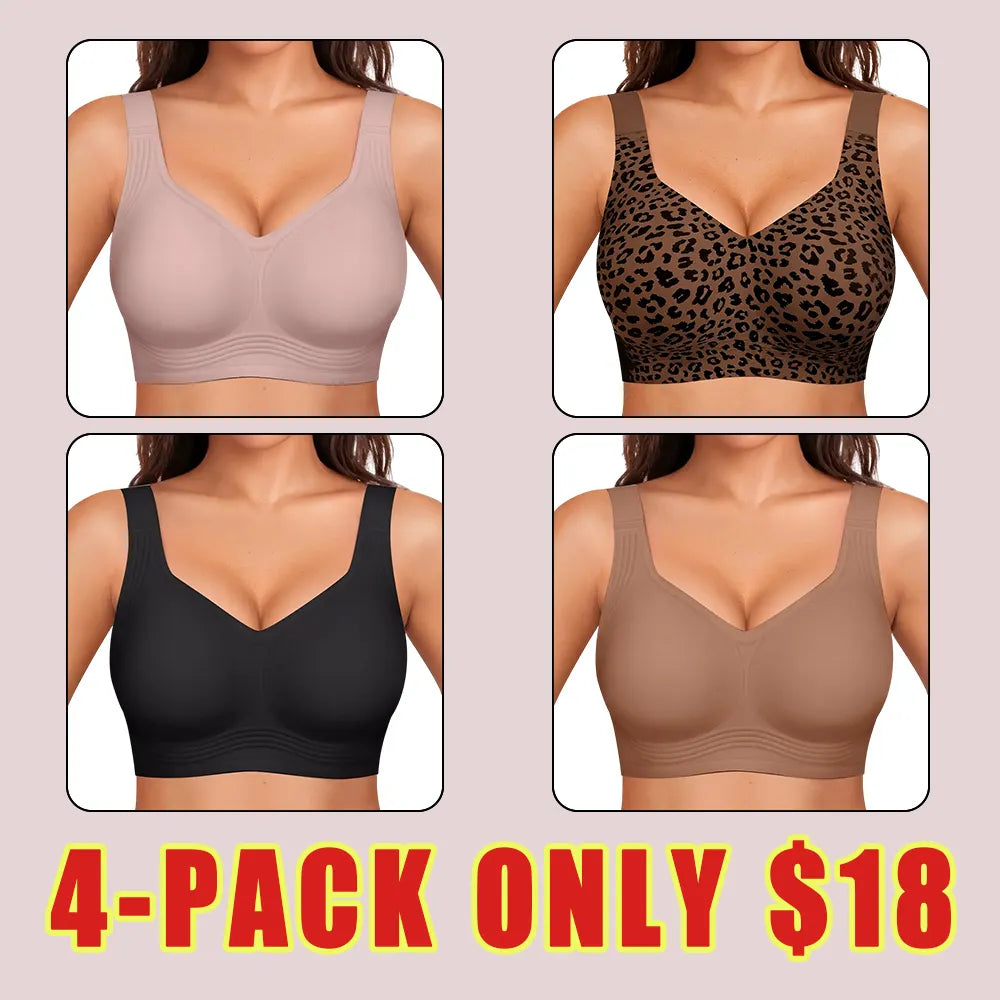 Seamless Deep V Push-Up Wireless Bra