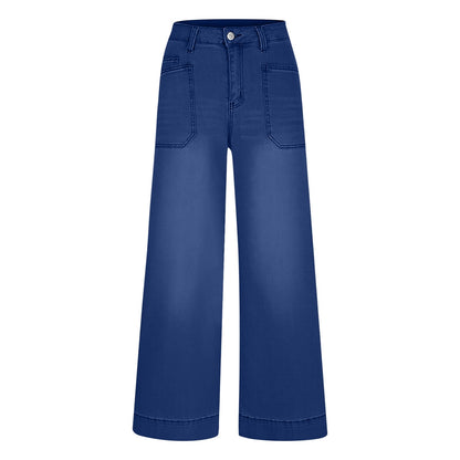 Miqool Women's Wide Leg Jeans Casual Loose Fit High Waisted Stretchy Baggy Denim Pants with Pockets