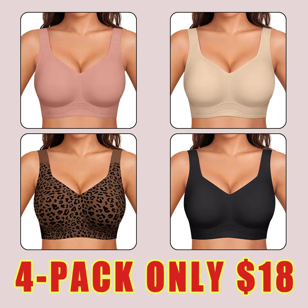Seamless Deep V Push-Up Wireless Bra