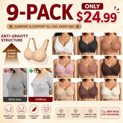 Seamless Deep V Push-Up Wireless Bra