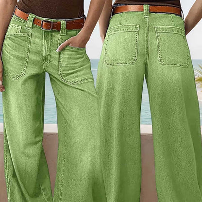 Miqool Women's Wide Leg Jeans Casual Loose Fit High Waisted Stretchy Baggy Denim Pants with Pockets