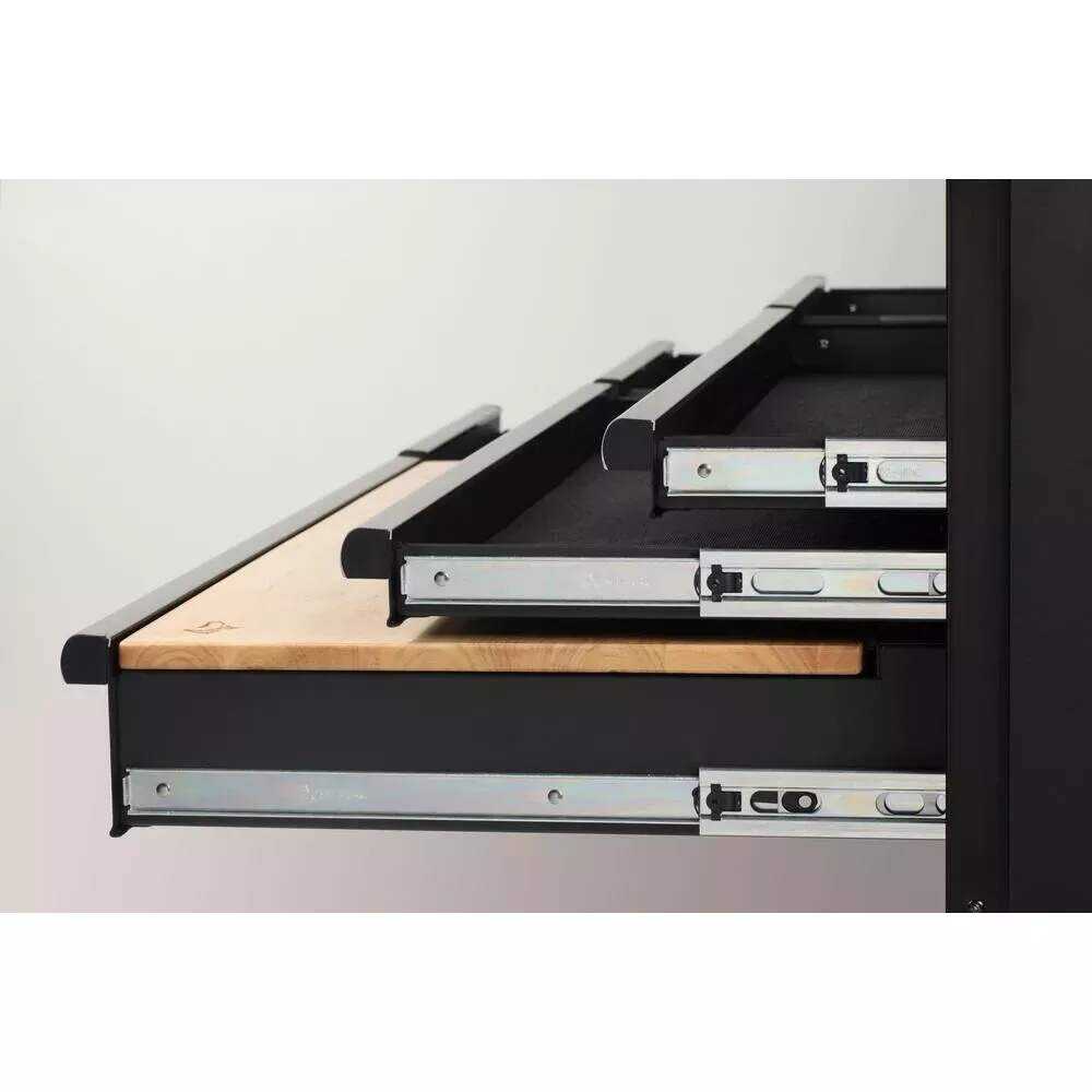 INDUSTRIAL 52 IN. W X 21.5 IN. D 6-DRAWER MATTE BLACK TOP TOOL CHEST WITH PULL-OUT WORK SURFACE AND LED LIGHT