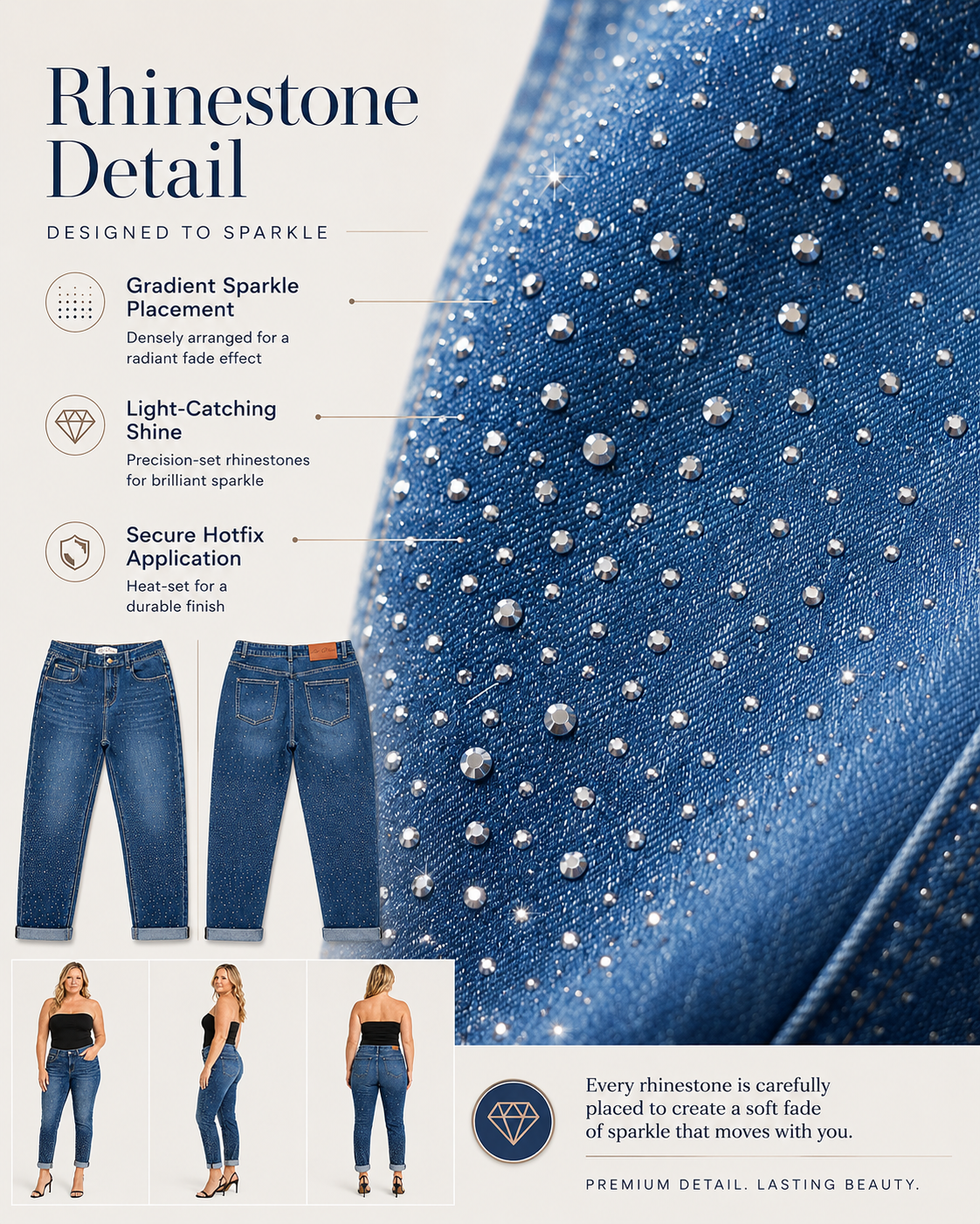 Tummy Control Cuffed Slim Fit Jeans (🔥 Buy 1, Get 1 FREE – Limited Time!)