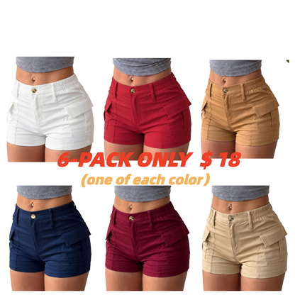 women’s shorts new summer cargo shorts, American vintage low rise slim fit booty shorts; simple everyday comfortable shorts; sporty casual bottoms; stylish vibe, easy flat styling Womenswear