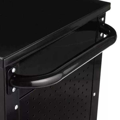 33 IN 4-DRAWER MECHANICS CART WITH EXTENDED SIDE TABLE AND BOTTLE TRAY