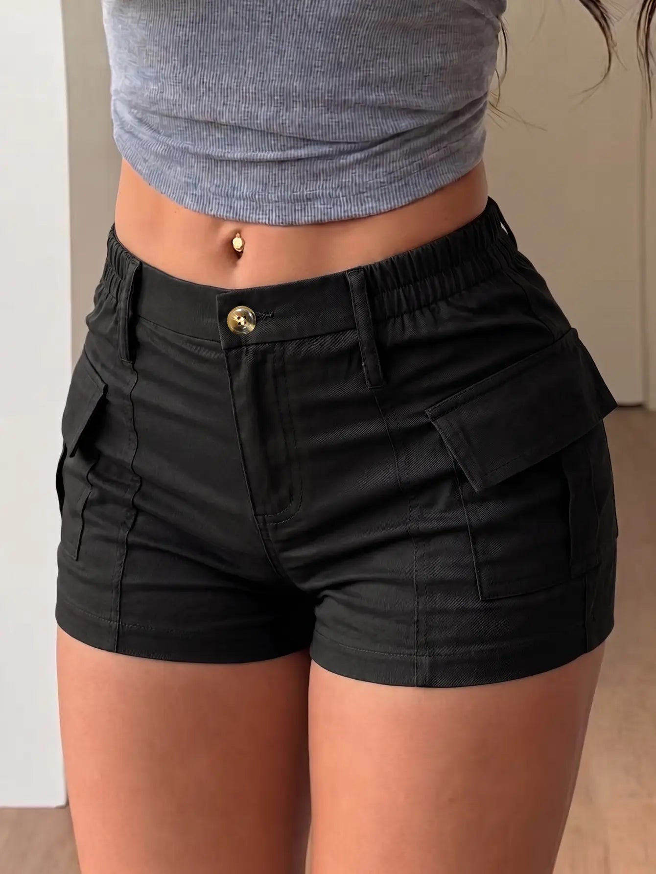 women’s shorts new summer cargo shorts, American vintage low rise slim fit booty shorts; simple everyday comfortable shorts; sporty casual bottoms; stylish vibe, easy flat styling Womenswear