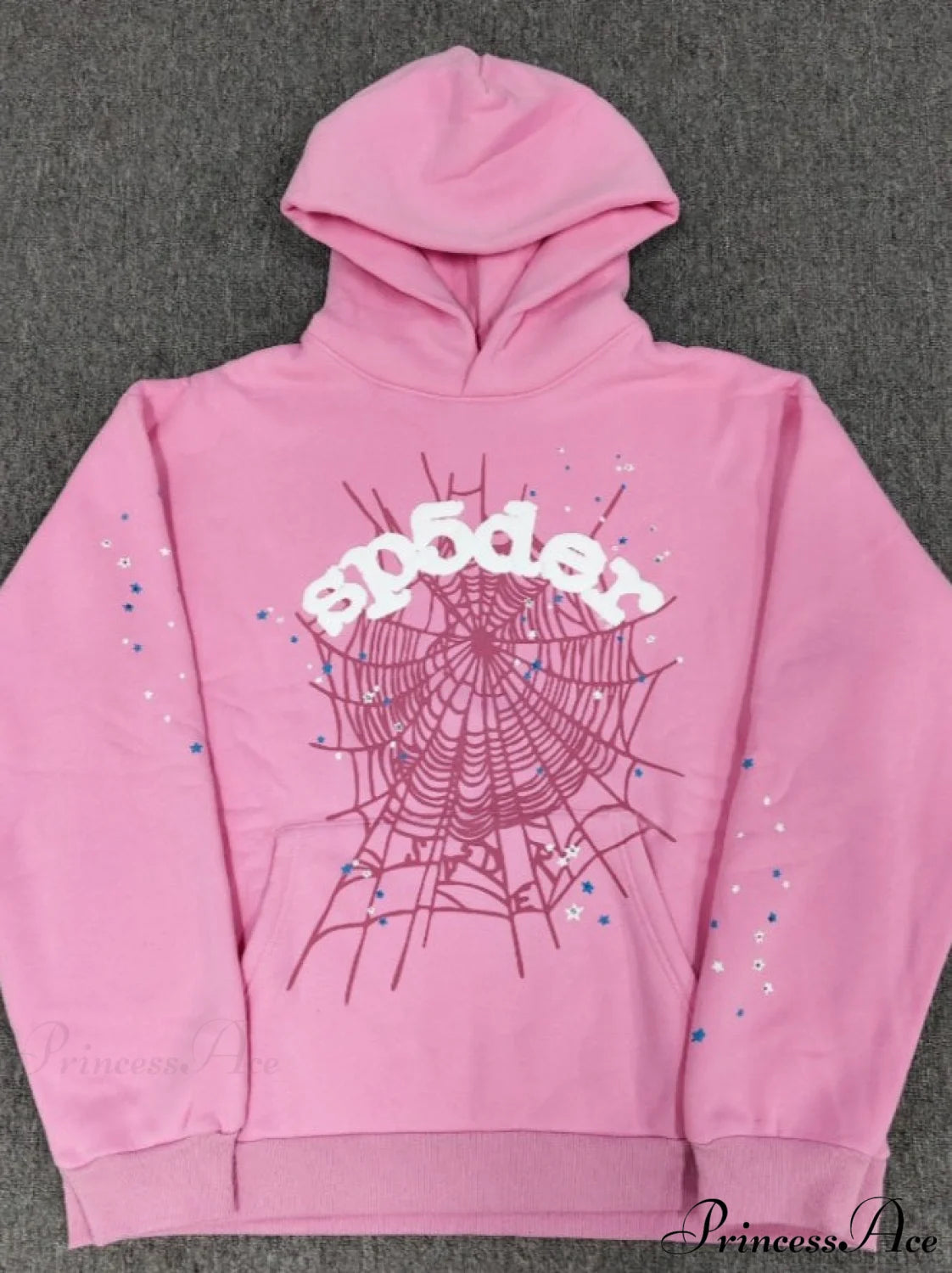 High Pile Fleece Foam Spider Print Hoodie